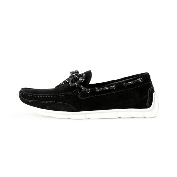 Versace Men\'s Black Suede Leather Slip On Loafers Moccasins Shoes US 8.5 IT 41.5 main image 3